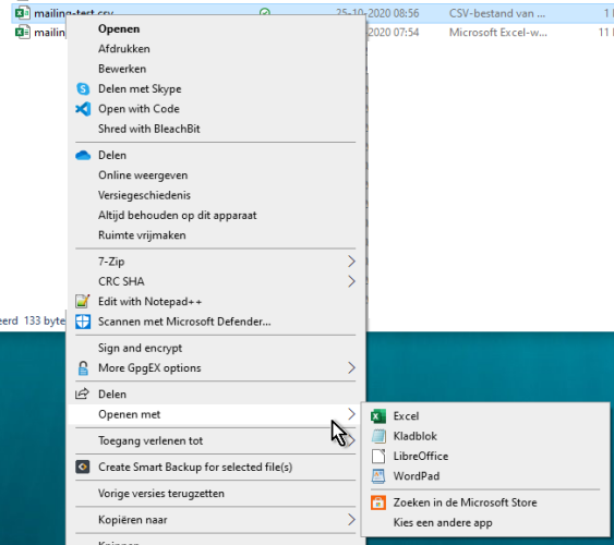 csv openen met kladblok