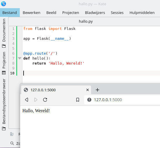 flask hallo wereld